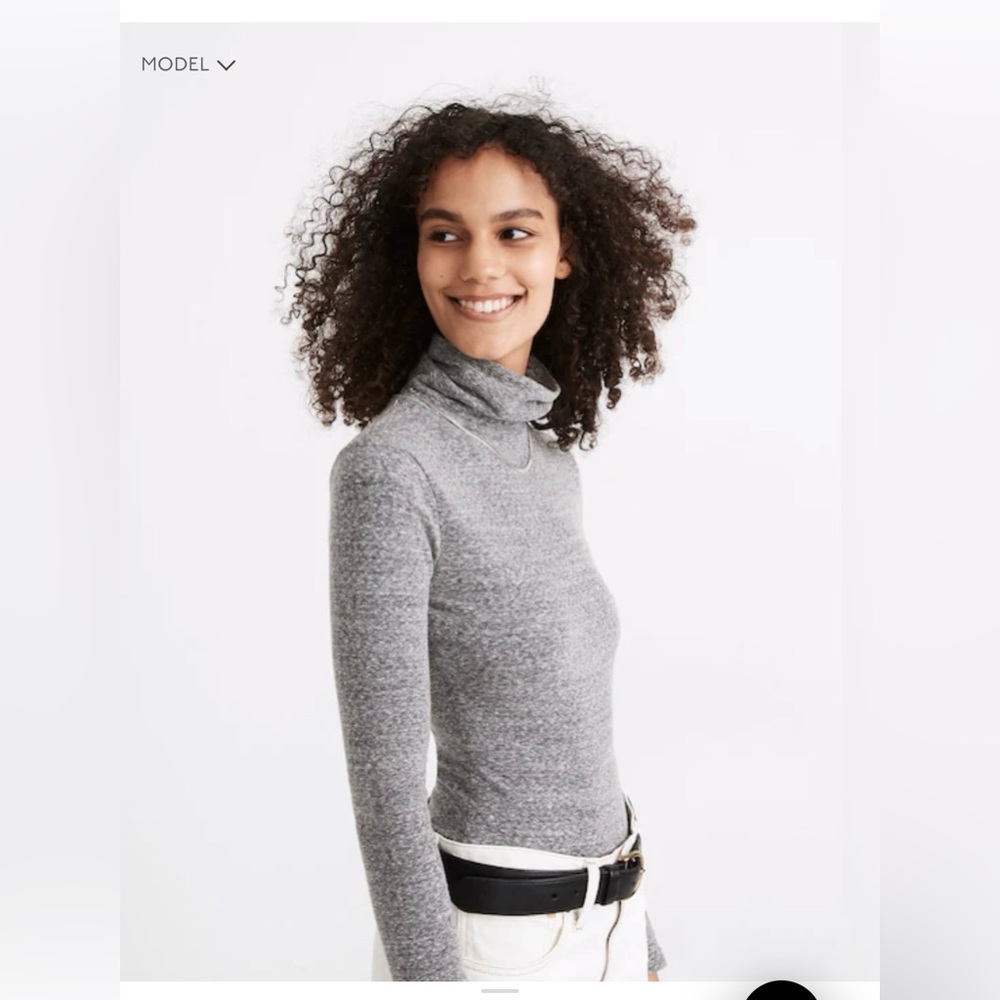 NWT Madewell Gray Turtleneck Bodysuit in size M. Sold out online.